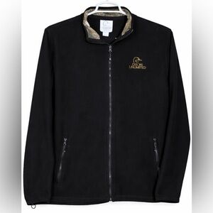 Ducks Unlimited Black Full-Zip Fleece Jacket Size L Men’s